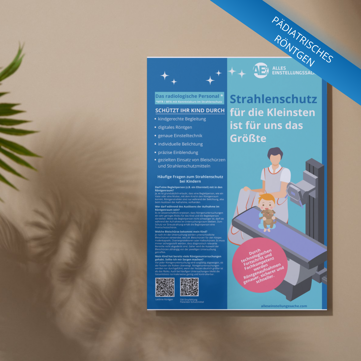 Poster: Strahlenschutz für die Kleinsten ist für uns das Größte  - (hygienekonform) - Alles Einstellungssache