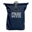 Rucksack mit Laptopfach BORN TO BE MTR klein und weiß (großes Logo) - Alles Einstellungssache