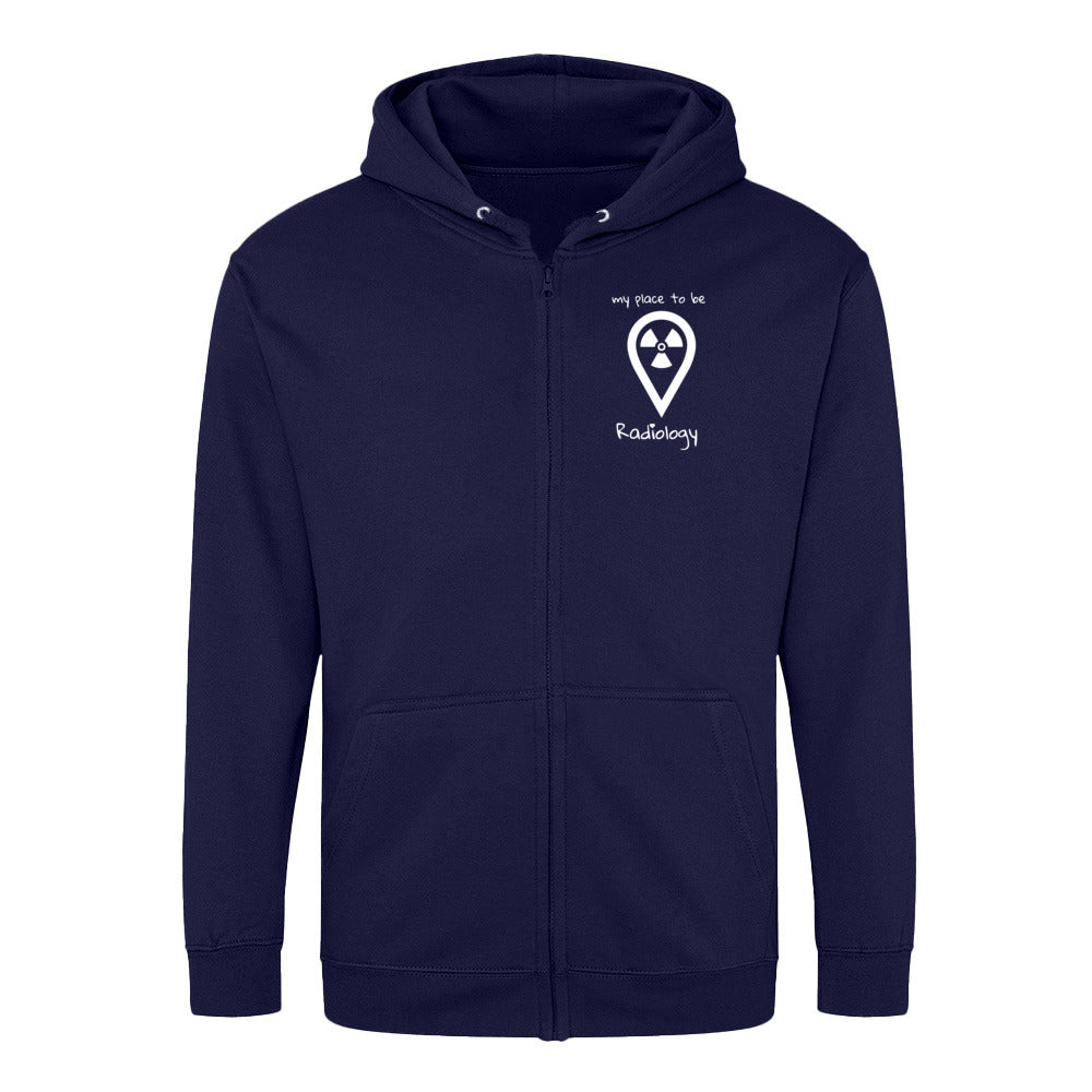 Hoddy Sweatjacke mit Reißverschluss - my place to be Radiology (Unisex)