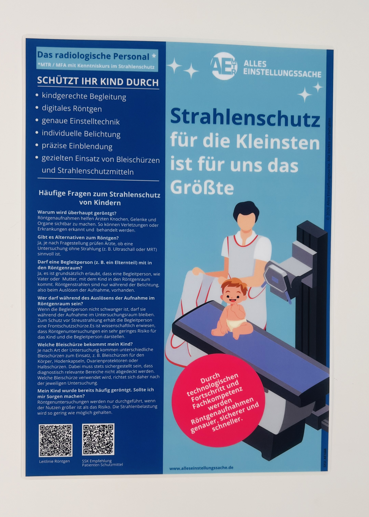 Aufklärung Poster - Röntgen von Kindern - Informationspflicht erfüllt - Alles Einstellungssache