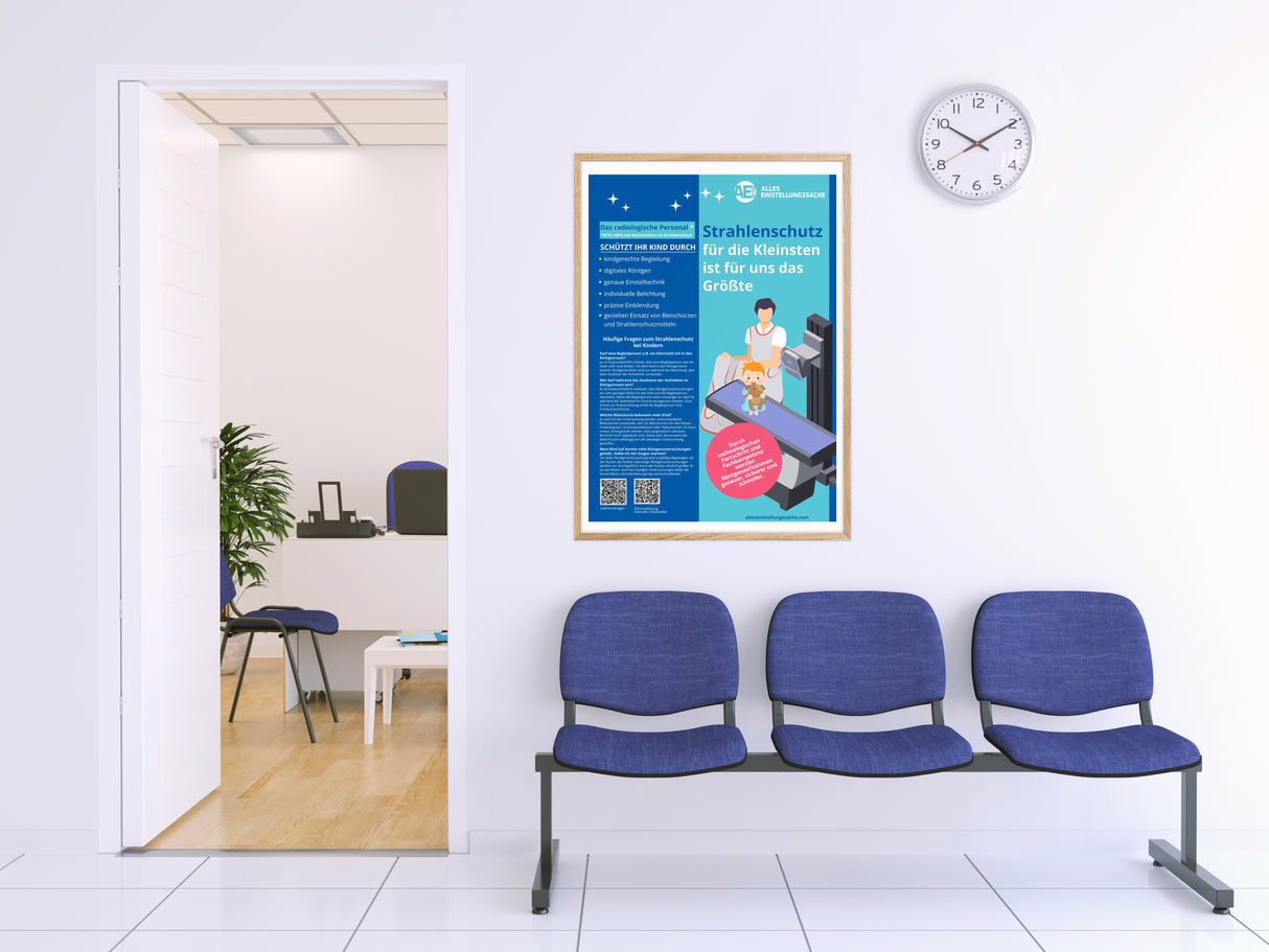 Poster: Strahlenschutz für die Kleinsten ist für uns das Größte  - (hygienekonform) - Alles Einstellungssache