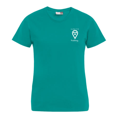 T-Shirt (Damen) - my place to be Radiology (kleines Logo) - Alles Einstellungssache 