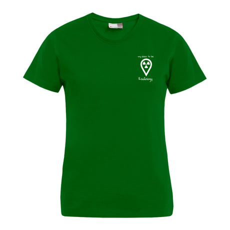 T-Shirt (Damen) - my place to be Radiology (kleines Logo) - Alles Einstellungssache 
