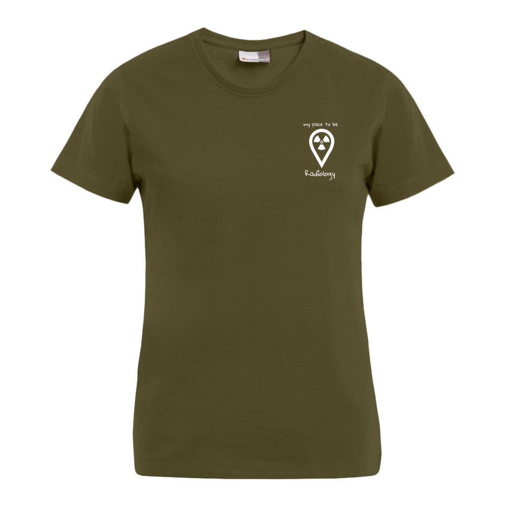 T-Shirt (Damen) - my place to be Radiology (kleines Logo) - Alles Einstellungssache 