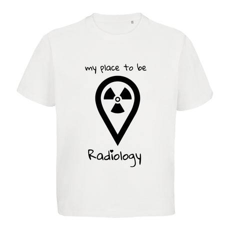 T-Shirt (Damen) Oversized kürzer geschnitten - my place to be Radiology - Alles Einstellungssache 