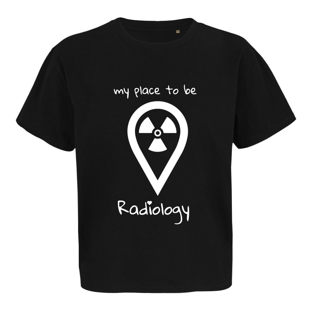 T-Shirt (Damen) Oversized kürzer geschnitten - my place to be Radiology
