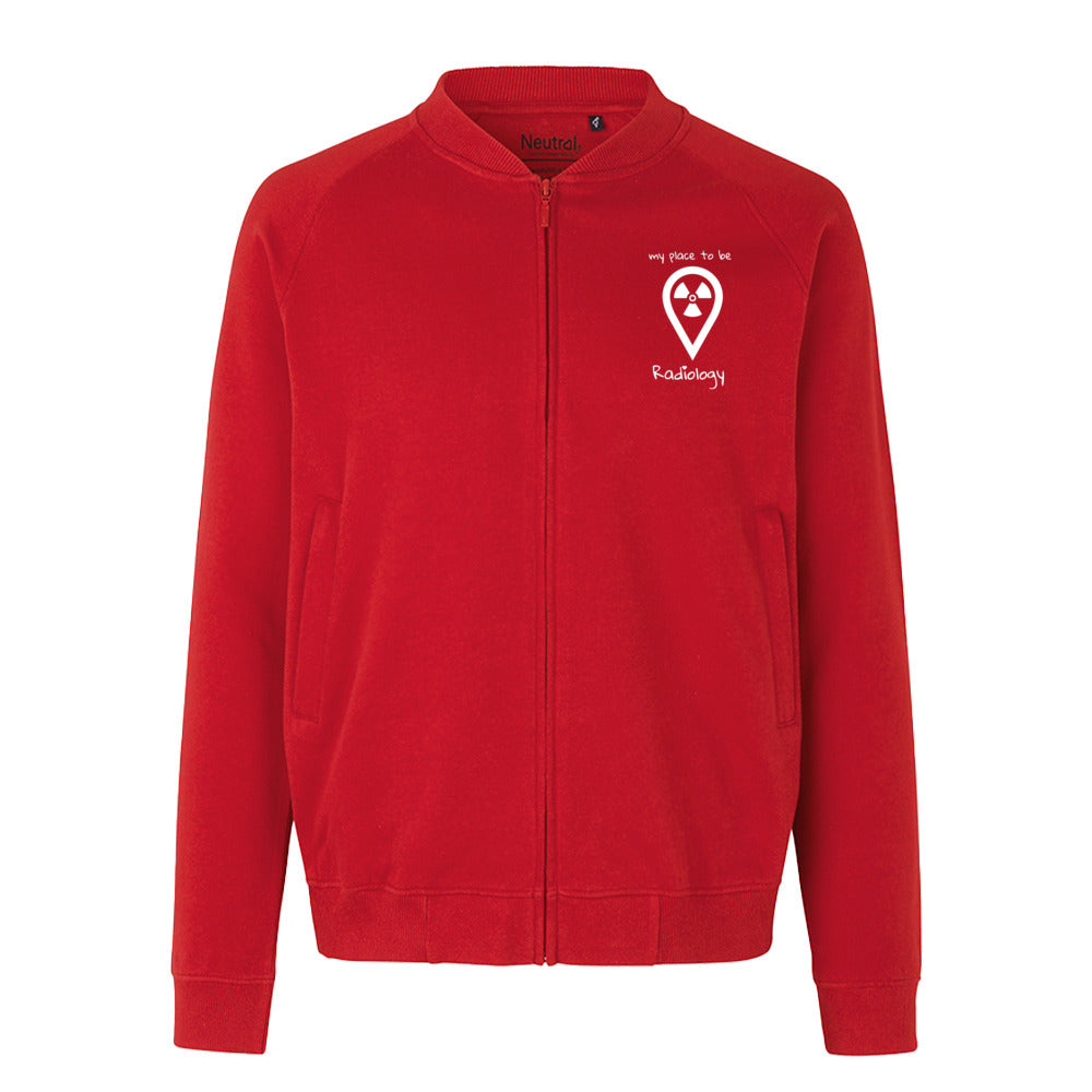 Sweatjacke mit Reißverschluss (Unisex) - my place to be Radiology (kleines Logo) - Alles Einstellungssache 