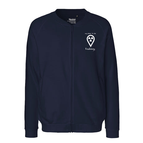 Sweatjacke mit Reißverschluss (Unisex) - my place to be Radiology (kleines Logo)