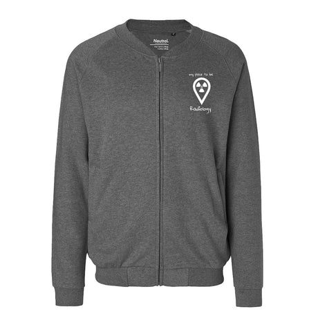 Sweatjacke mit Reißverschluss (Unisex) - my place to be Radiology (kleines Logo)