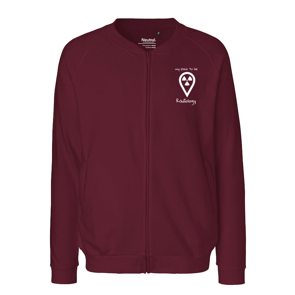 Sweatjacke mit Reißverschluss (Unisex) - my place to be Radiology (kleines Logo) - Alles Einstellungssache 