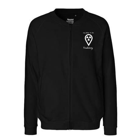 Sweatjacke mit Reißverschluss (Unisex) - my place to be Radiology (kleines Logo)