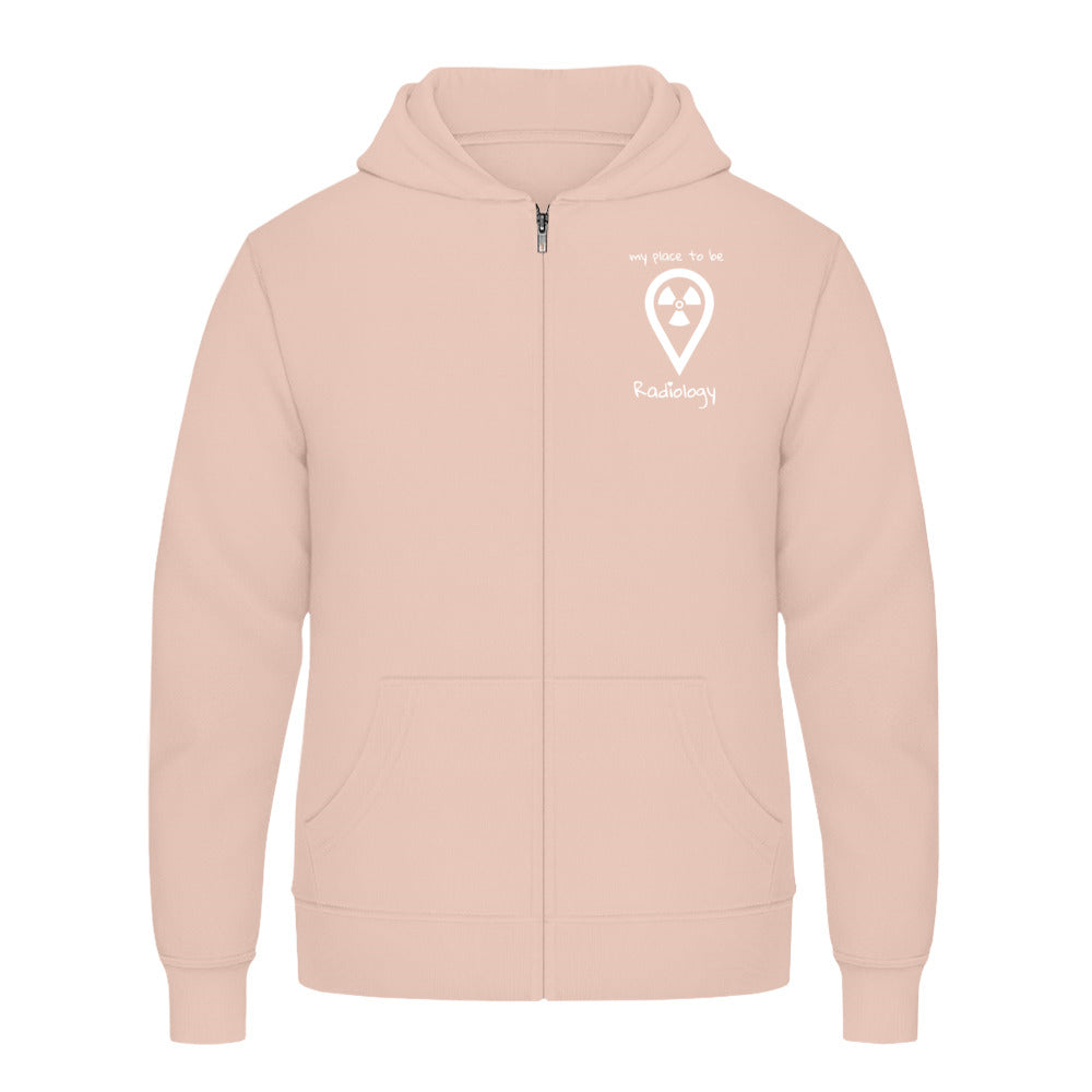 Hoody mit Reißverschluss (Unisex)  - my place to be Radiology (kleines Logo) - Alles Einstellungssache 