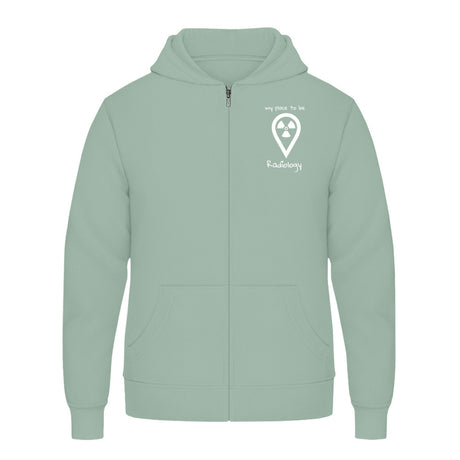 Hoody mit Reißverschluss (Unisex)  - my place to be Radiology (kleines Logo)