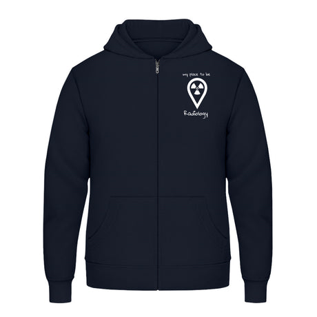 Hoody mit Reißverschluss (Unisex)  - my place to be Radiology (kleines Logo)