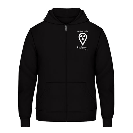 Hoody mit Reißverschluss (Unisex)  - my place to be Radiology (kleines Logo)