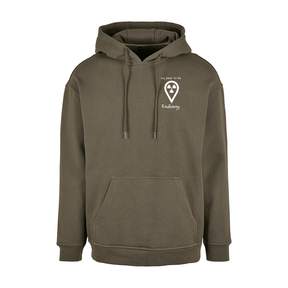 Basic Oversize Hoodie (Herren) - my place to be Radiology  (kleines Logo) - Alles Einstellungssache 