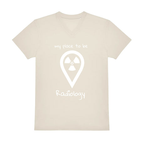 V-Auschnitt T-Shirt (Herren) - my place to be Radiology (großes Logo) - Alles Einstellungssache 