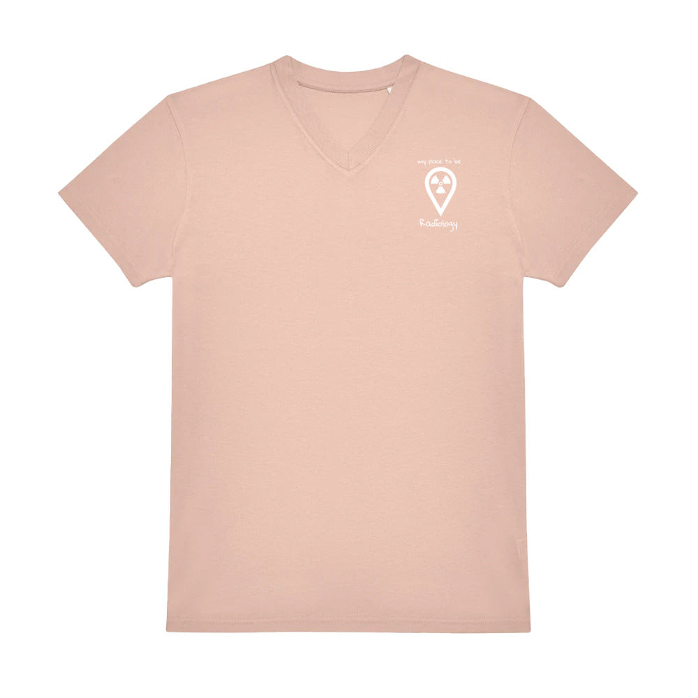V-Auschnitt T-Shirt (Herren) - my place to be Radiology (kleines Logo)
