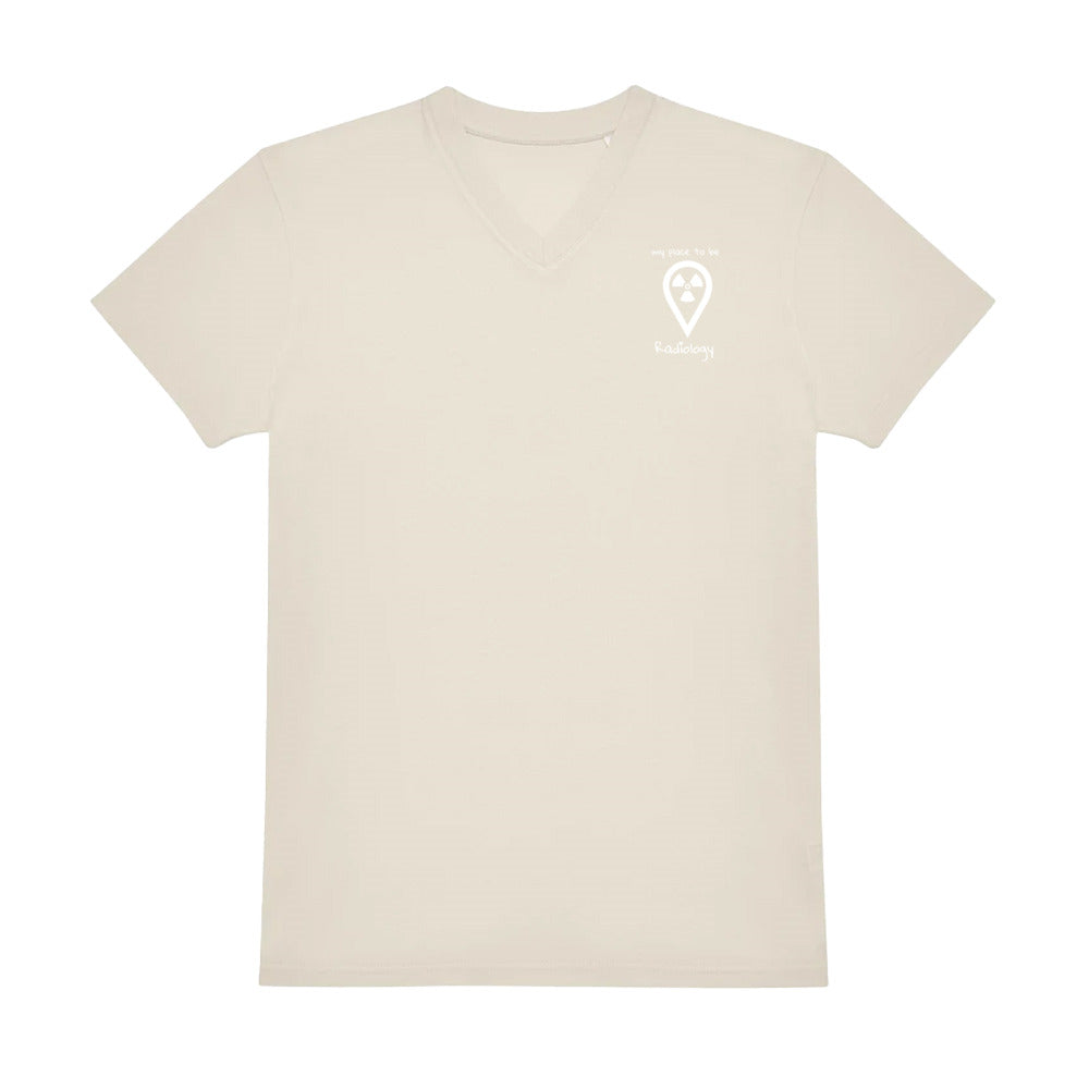 V-Auschnitt T-Shirt (Herren) - my place to be Radiology (kleines Logo)