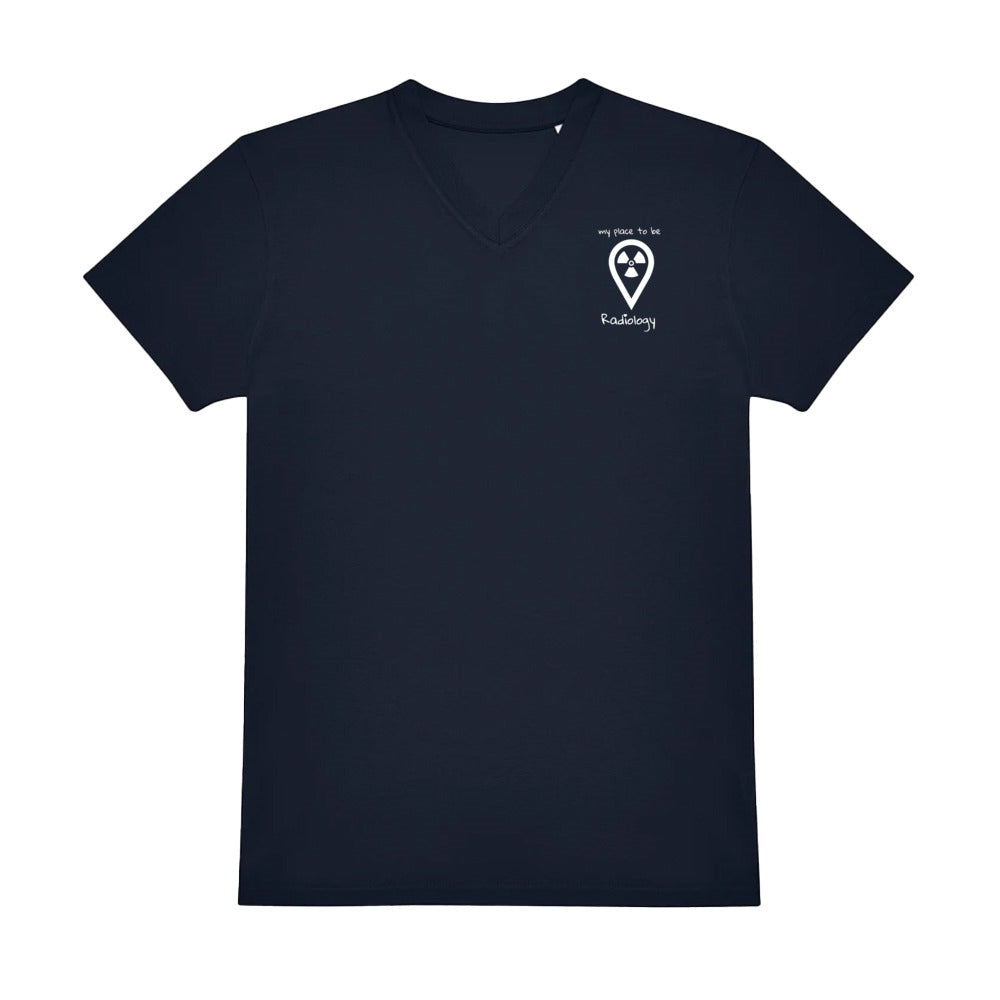 V-Auschnitt T-Shirt (Herren) - my place to be Radiology (kleines Logo)