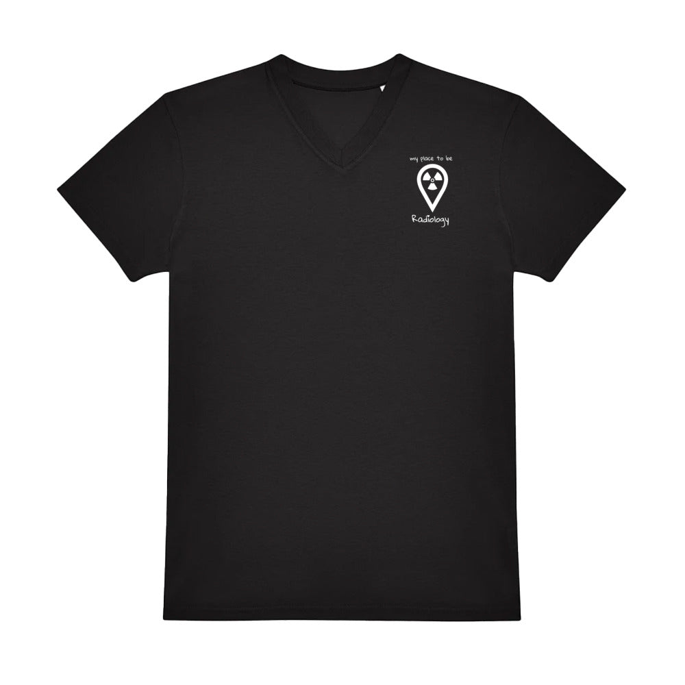 V-Auschnitt T-Shirt (Herren) - my place to be Radiology (kleines Logo)