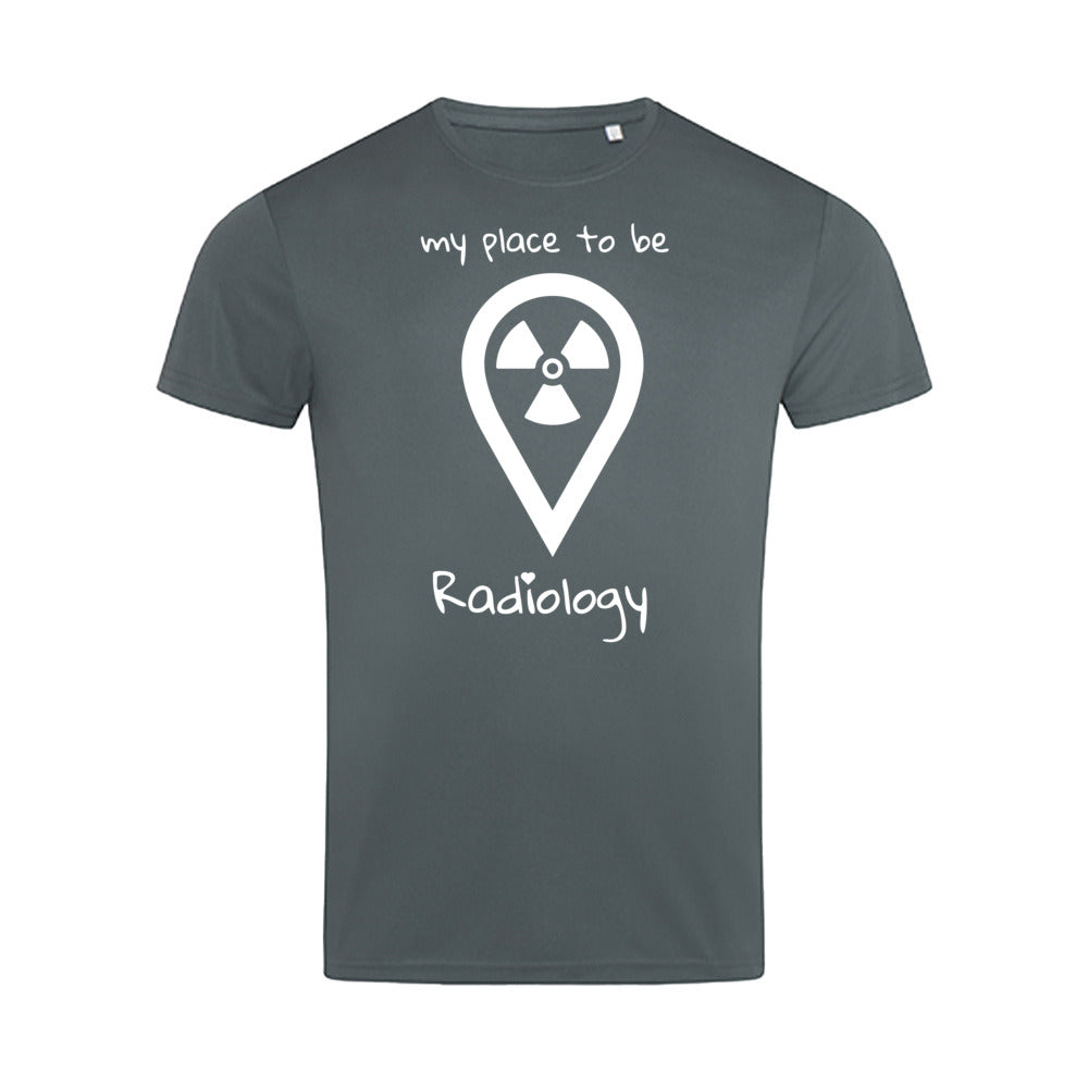 Sport T-Shirt (Herren) - my place to be Radiology (großes Logo)