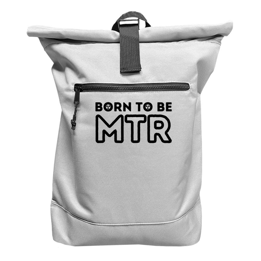 Rucksack mit Laptopfach BORN TO BE MTR klein und weiß (großes Logo) - Alles Einstellungssache 