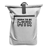 Rucksack mit Laptopfach BORN TO BE MTR klein und weiß (großes Logo) - Alles Einstellungssache 