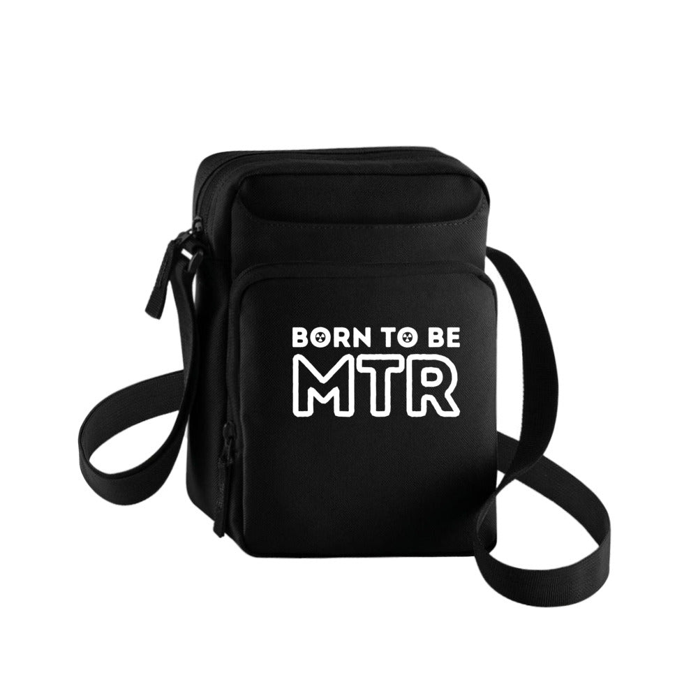 Cross Body Bag, Handtasche, Tablet-/Handytasch BORN TO BE MTR klein weiß großes Logo - Alles Einstellungssache 