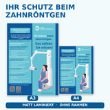 Aufklärungsposter Zahnarztpraxis – Bleischürze beim Zahnröntgen | Wartezimmer-Poster A3/A4 (Nr.3)