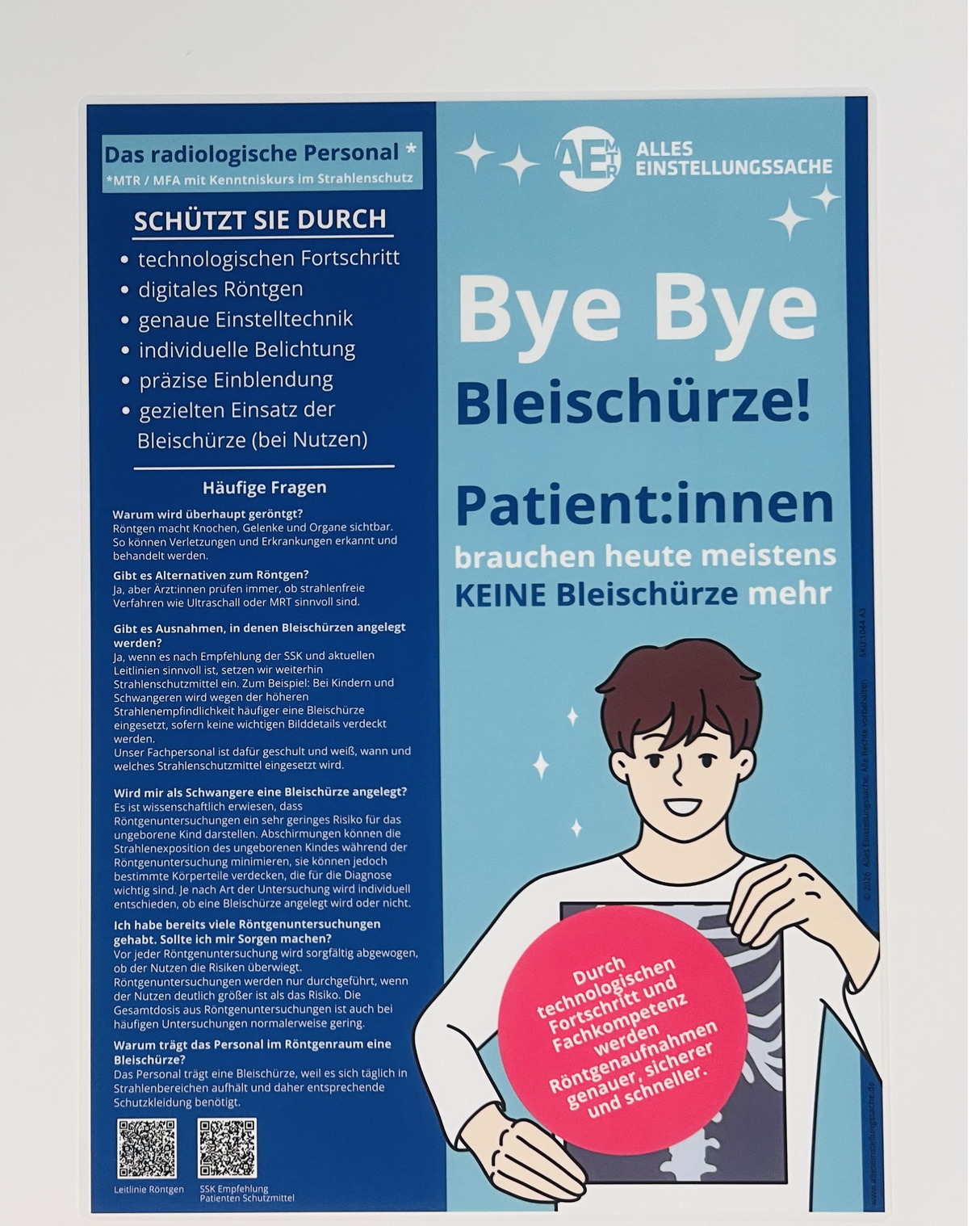 Aufklärung Poster - Röntgen - Patienteninformation - Informationspflicht erfüllt - Alles Einstellungssache 
